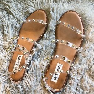 Steve Madden Clear Stud Sandals